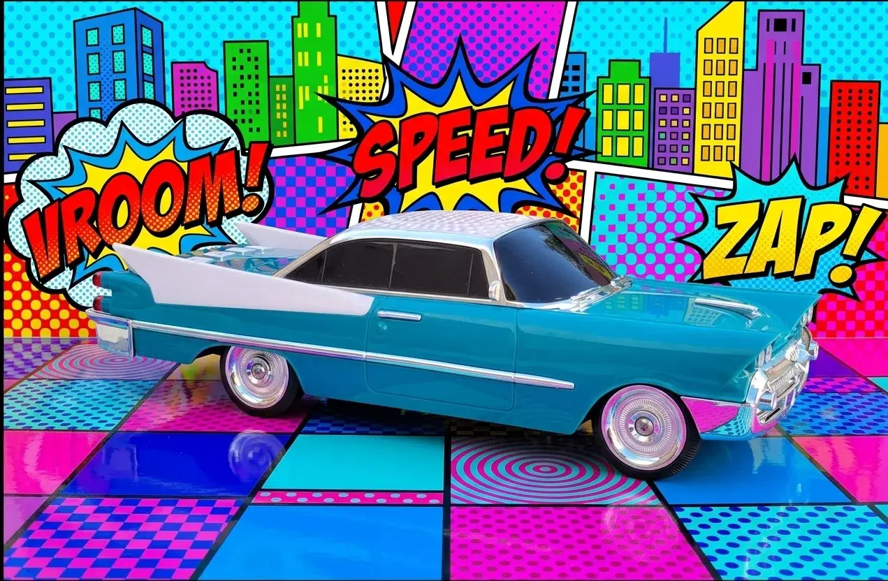 AUTO PARLANTE ViNtAgE Plymouth Fury de 1958 Celeste