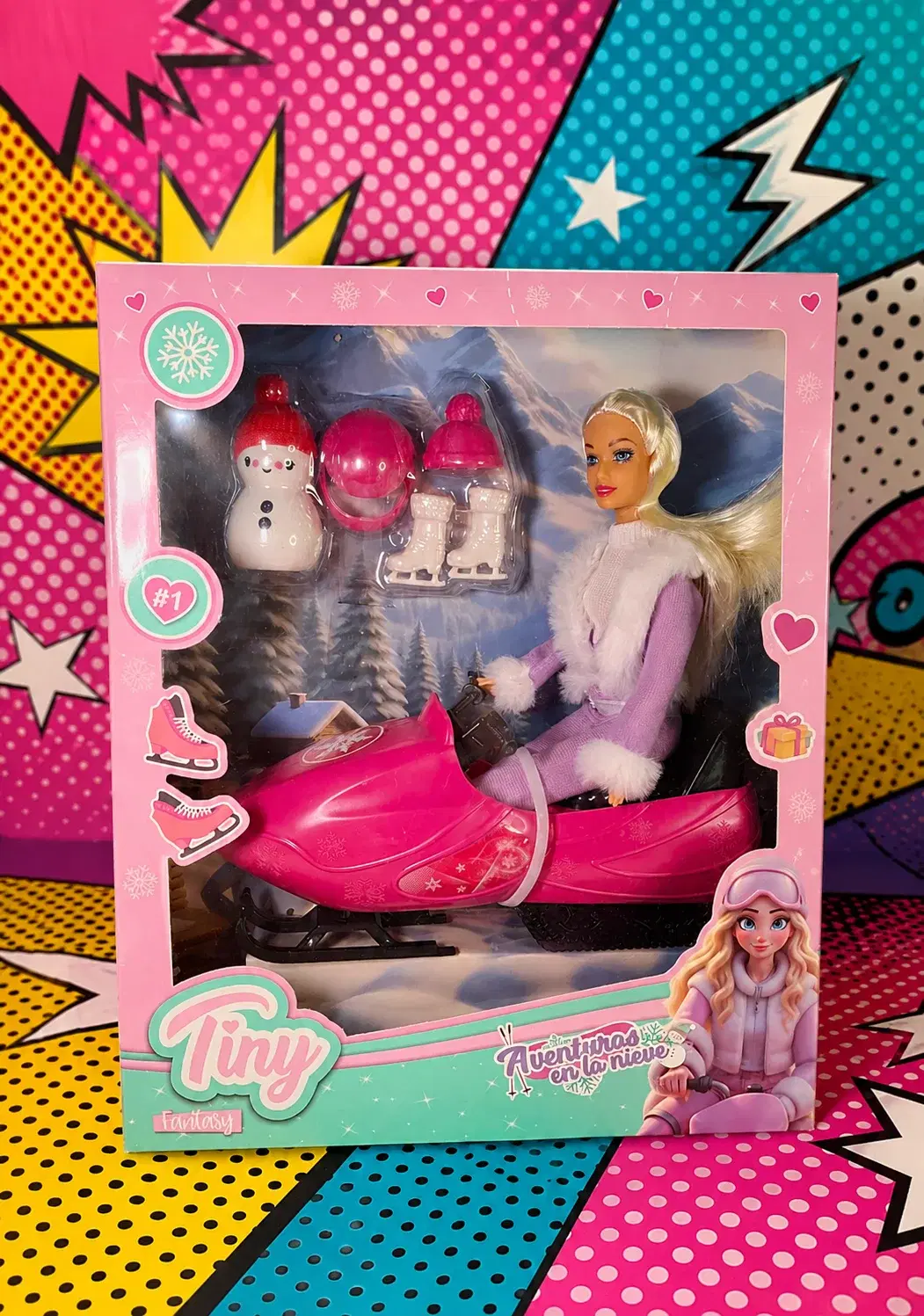 MUÑECA TINY Y SU MOTO DE NIEVE